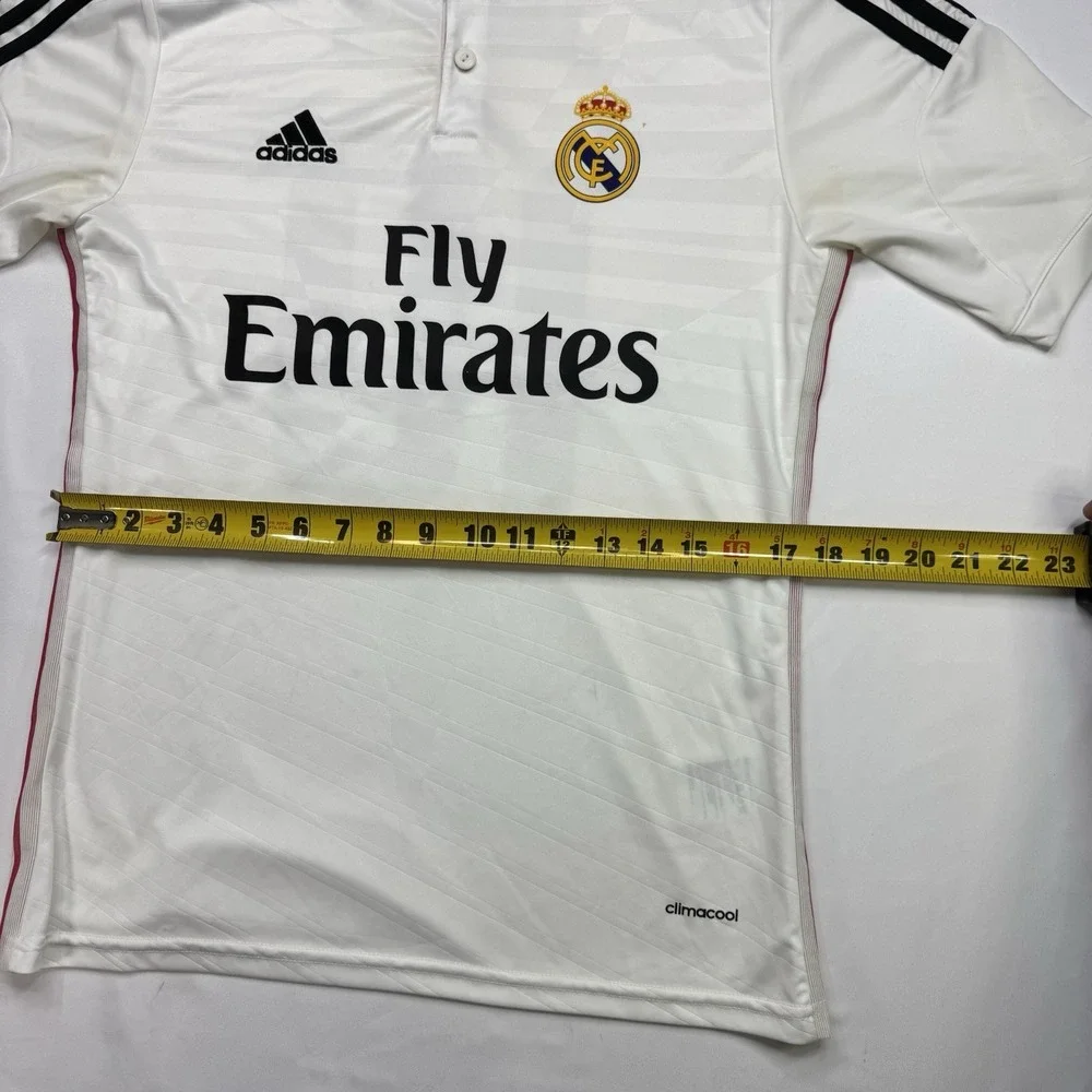 Real Madrid Adidas Soccer Jersey Mens Small White Fly Emirates Football Shirt 10